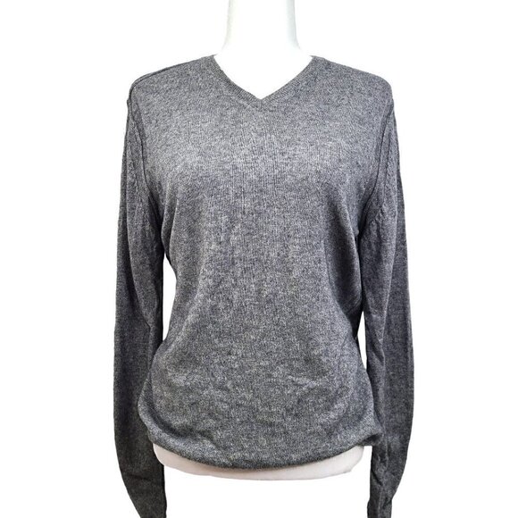 LXRI 100% Cashmere Gray V Neck Men's Sweater Size M - Picture 1 of 7
